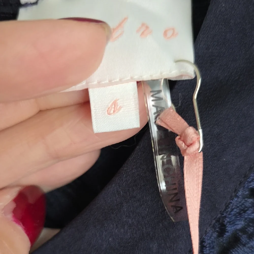 Navy Jacquard Mini Dress with Bow Accents - Picture 9 of 15